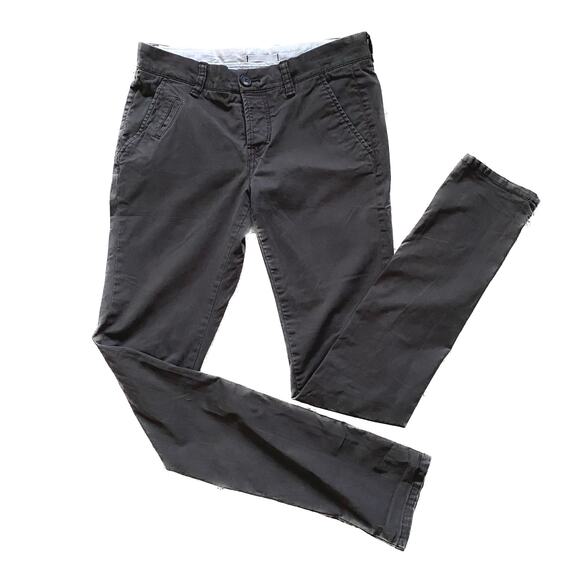AllSaints Brown Filter Chino Mid-Rise Cotton Slim Stretch Pants Size 4 - Picture 1 of 10